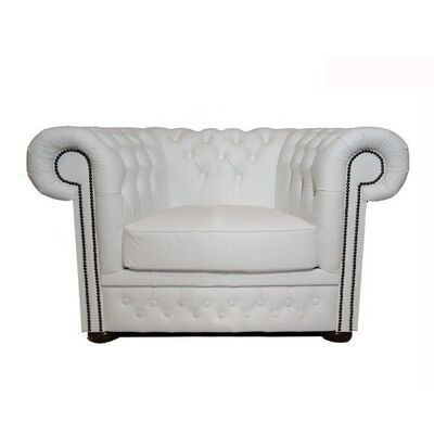 Chesterfield Fauteuil First Class Leer | Wit  | 2 tot 4 weken levertijd