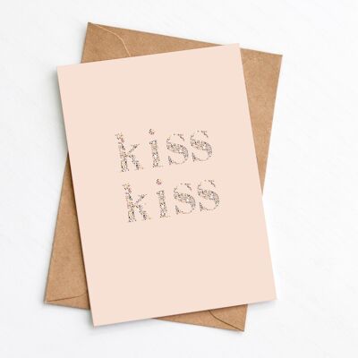 Carte d'amour baiser baiser