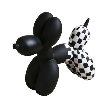 Objets de décoration - Chiens ballons à carreaux - Noir - Figurine de bureau 1