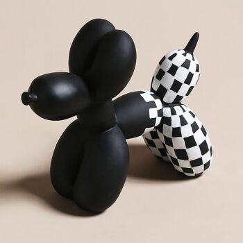 Objets de décoration - Chiens ballons à carreaux - Noir - Figurine de bureau 2