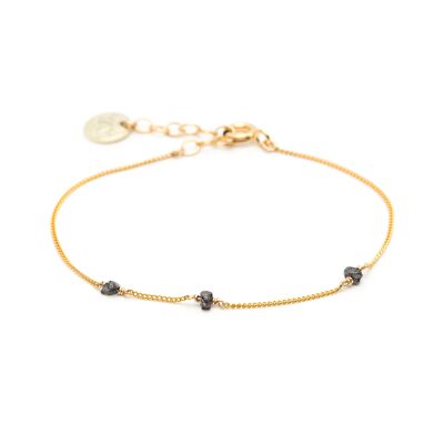 bracelet diamants Simple or jaune noir