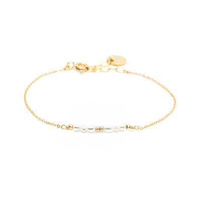 bracelet Grain de riz Simple or jaune blanc