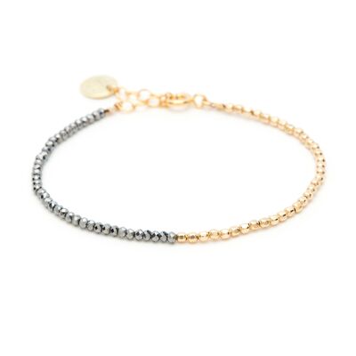 bracelet queen bi-colore or jaune gris