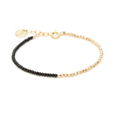 bracelet queen bi-colore or jaune noir