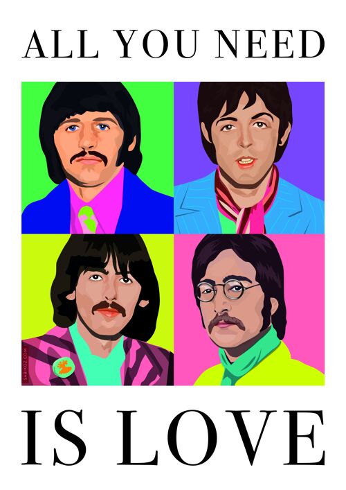 Beatles A4 Giclee Print All You Need Is Love