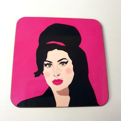 Amy Winehouse Coaster Pink