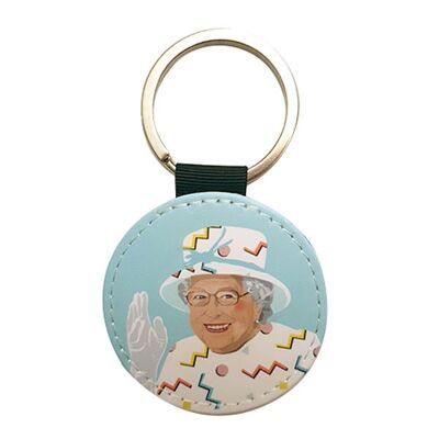 Queen Elizabeth Keyring – Blue