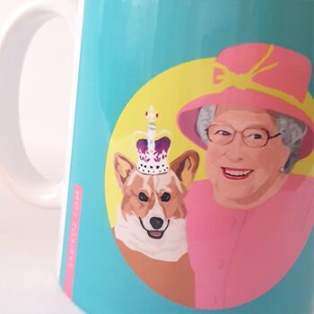 Tasse Reine Elizabeth & Corgi Bleu 4