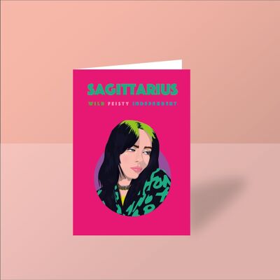 Carte Billie Eilish Carte d'anniversaire Sagittaire