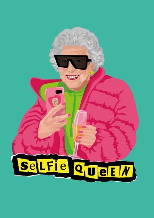 Selfie Queen A5 Postcard