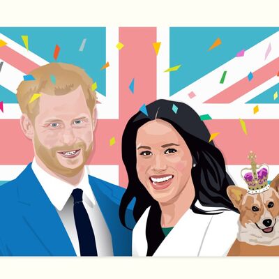 Postal de la boda del príncipe Harry y Meghan Markle