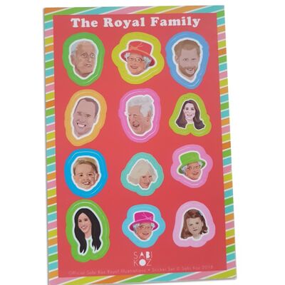 Ensemble d'autocollants de la famille royale