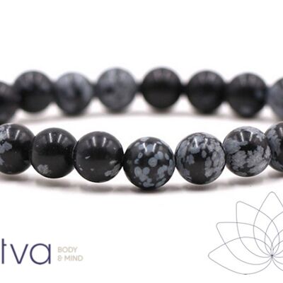 GROUNDING | Snowflake Obsidian 8mm Mala Holistic Crystal Bracelet