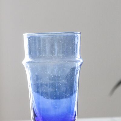 PACK OF 6 MAJORELLE BLUE BLOWN GLASS WATER GLASSES (BELDI) 22 CL