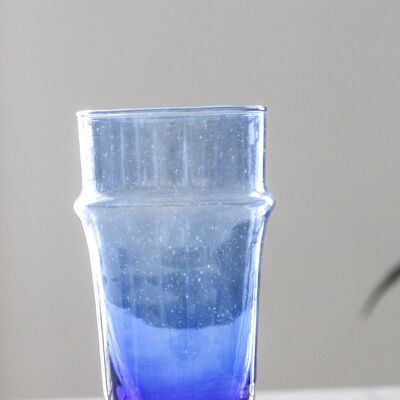 PAQUETE DE 6 VASOS DE AGUA DE CRISTAL SOPLADO AZUL MAJORELLE (BELDI) 22 CL