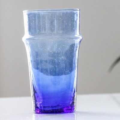 PACK OF 6 MAJORELLE BLUE BLOWN GLASS WATER GLASSES (BELDI) 22 CL