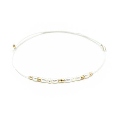 bracelet cordon Grain de riz Simple or jaune blanc