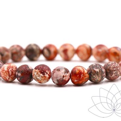 NURTURE | Pulsera de piel de leopardo Jasper de 8 mm con cristales holísticos Mala