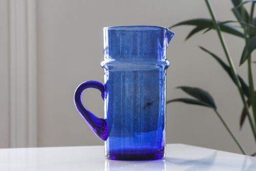 Carafe bleu majorelle verre soufflé - 1L