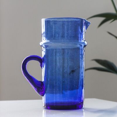 Carafe bleu majorelle verre soufflé - 1L