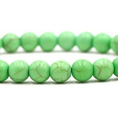 POUVOIR D'ACTION | Bracelet mala vert turquoise 8 mm dans un sac cadeau