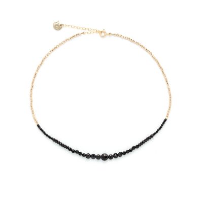 collier queen bi-colore or jaune noir