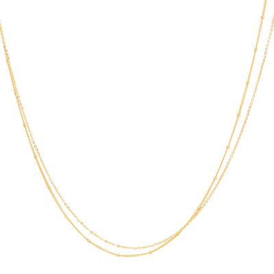 collier satellite Double or jaune sans pierre