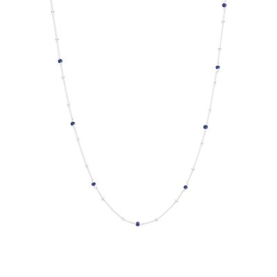 collier satellite pierres argent bleu