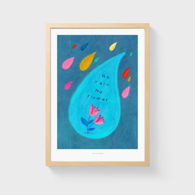 A4 Sin lluvia, sin flores | Cartel de illustración Lamina artistica