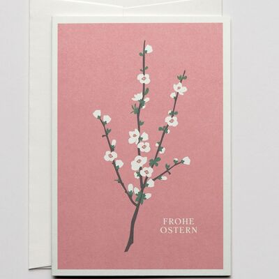 Branche de fleur de carte de Pâques, avec enveloppe