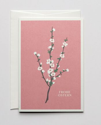 Branche de fleur de carte de Pâques, avec enveloppe 1