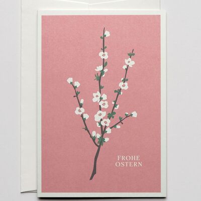 Branche de fleur de carte de Pâques, avec enveloppe