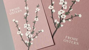 Branche de fleur de carte de Pâques, avec enveloppe 3