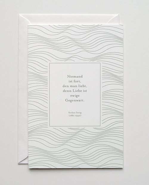 Trauerkarte Zweig, mit Umschlag