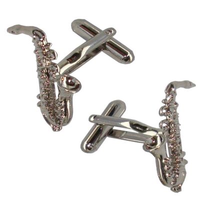 Saxophone Cufflinks - Silver