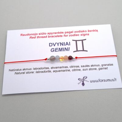 Red thread bracelet for Gemini zodiac sign
