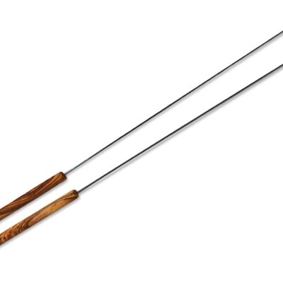 Set of 2 grill skewers made of olive wood (length approx. 58 cm)