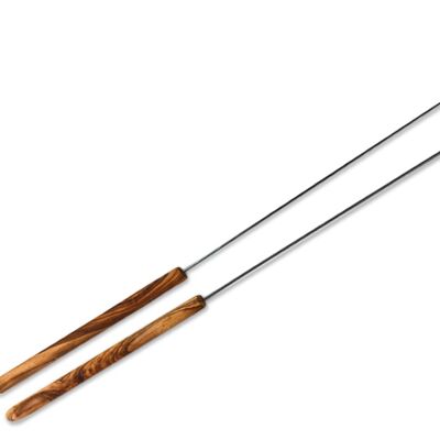 Set of 2 grill skewers made of olive wood (length approx. 58 cm)