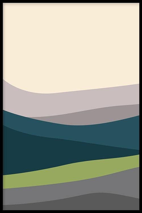 Mountainscape I - Poster ingelijst - 40 x 60 cm