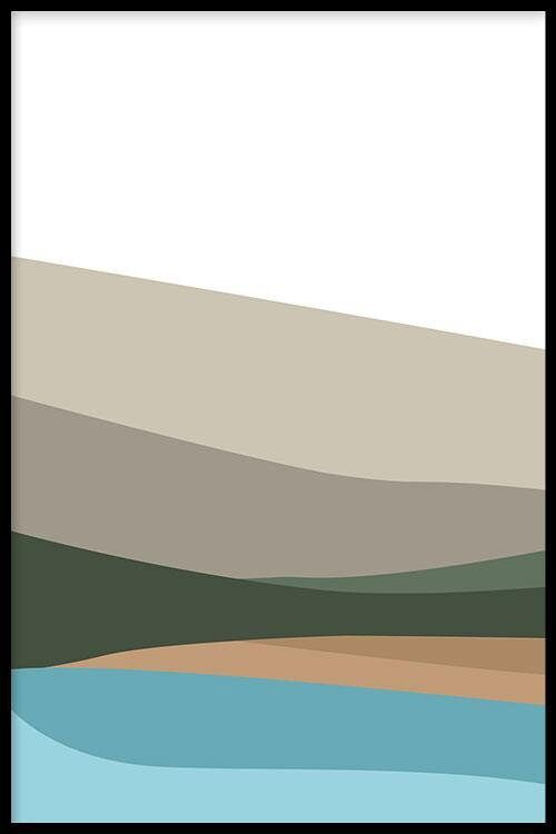 Hills I - Poster ingelijst - 50 x 70 cm