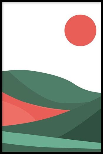 Green Waves II - Affiche encadrée - 20 x 30 cm 1