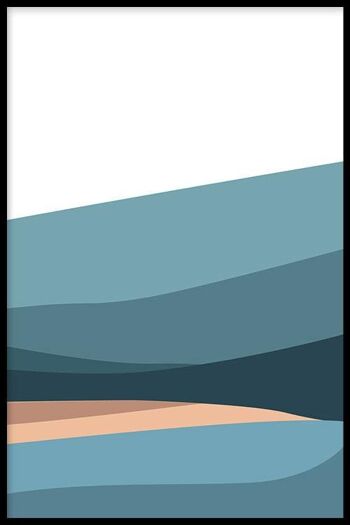 Blue Hills III - Affiche encadrée - 50 x 70 cm 1