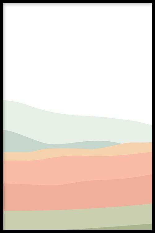 Pastel Landscape I - Poster ingelijst - 20 x 30 cm