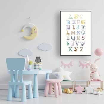 Alphabet animalier - Affiche - 40 x 60 cm 4