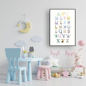 Alphabet animalier - Affiche - 60 x 90 cm 4
