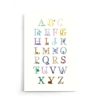 Alphabet animalier - Affiche - 60 x 90 cm 7