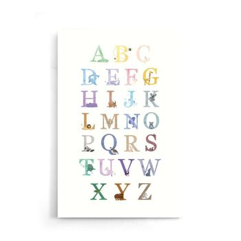 Alphabet animalier - Toile - 30 x 45 cm 7