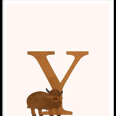 Alfabet Y  - Poster ingelijst - 20 x 30 cm