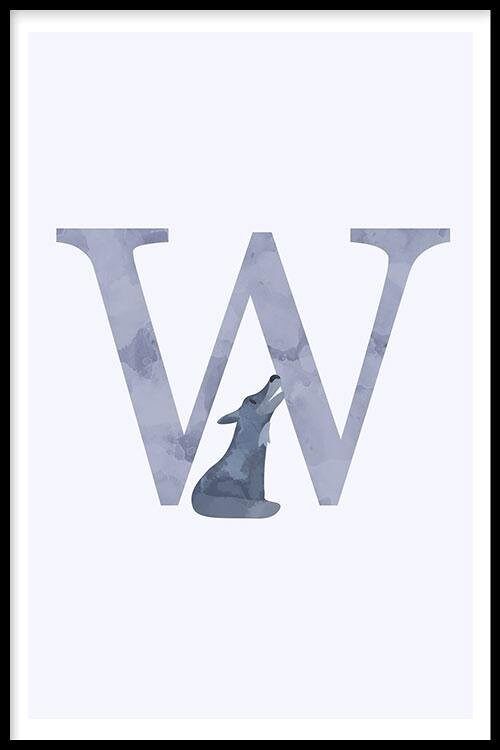 Alfabet W - Poster ingelijst - 20 x 30 cm