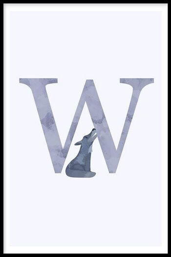 Alphabet W - Affiche encadrée - 50 x 70 cm 1